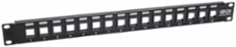 16-Port 1U Rack-Mount Blank Keystone Multimedia Patch Panel, 19 Inch