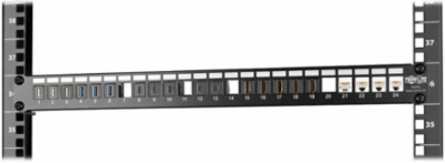 24-Port 1U Rack-Mount Shielded Blank Keystone Patch Panel, TAA Compliant