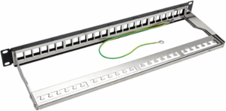24-Port 1U Rack-Mount Shielded Blank Keystone Patch Panel, TAA Compliant