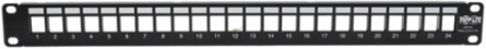 24-Port 1U Rack-Mount Shielded Blank Keystone Patch Panel, TAA Compliant