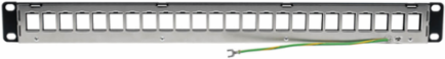 24-Port 1U Rack-Mount Shielded Blank Keystone Patch Panel, TAA Compliant