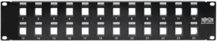 24-Port 2U Rack-Mount Unshielded Blank Keystone Patch Panel, Black
