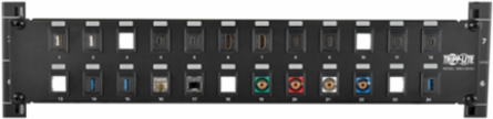 24-Port 2U Rack-Mount Unshielded Blank Keystone Patch Panel, Black