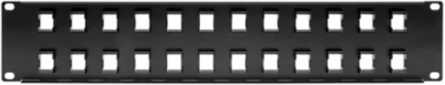 24-Port 2U Rack-Mount Unshielded Blank Keystone Patch Panel, Black
