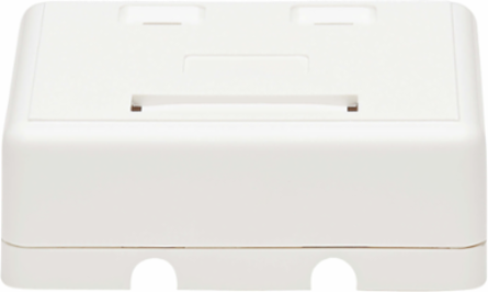 Surface-Mount Box, 2 Ports, White, Flame-Resistant ABS Construction