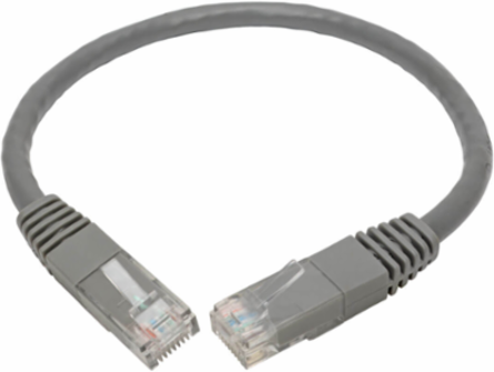 Cat6 Gigabit Ethernet Cable, 1 ft., UTP, Gray, 1 Gbps, 550 MHz