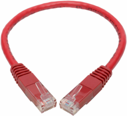 Cat6 Gigabit Ethernet Cable 1 Ft, UTP, Red, 1 Gbps, RJ45 Connectors