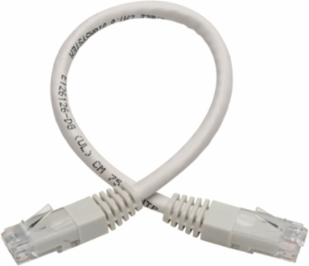Cat6 Gigabit Ethernet Cable 1 ft, 550 MHz, White, RJ45 Connectors