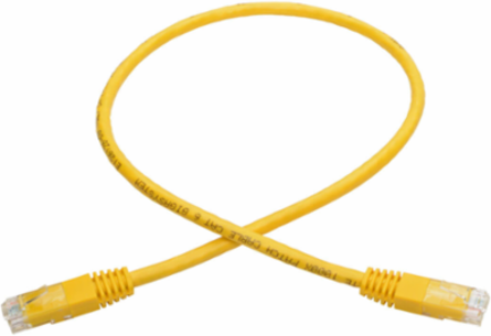 Cat6 Ethernet Cable, 2 ft, 1 Gbps, Yellow, UTP, RJ45 M/M