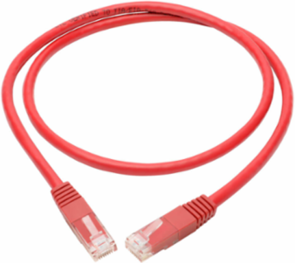 Cat6 Gigabit Ethernet Cable, 3 Ft., Red, UTP, 1 Gbps, RJ45 Connectors