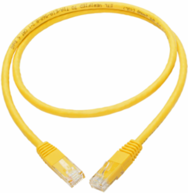 Cat6 Gigabit Ethernet Cable, 3 ft, UTP, Yellow, 1 Gbps, RJ45 M/M