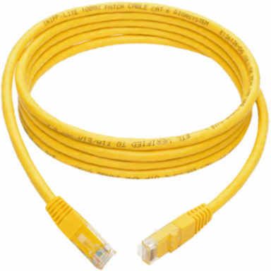 Cat6 Gigabit Ethernet Cable 7 ft, UTP, Yellow, 1 Gbps, 24 AWG