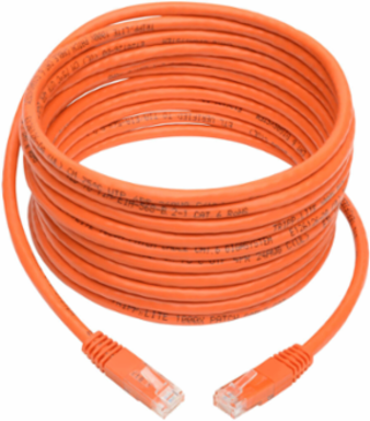 Cat6 Gigabit Ethernet Cable, Orange, 15 Ft, UTP, 1 Gbps, 550 MHz