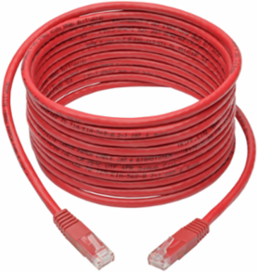 Cat6 Gigabit Ethernet Cable, 15 ft, UTP, Red, 1 Gbps, 550 MHz