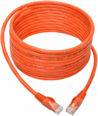 Cat6 Gigabit Ethernet Cable, 15 ft, 1 Gbps, UTP, Snagless, Orange