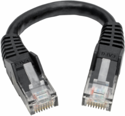 Cat6 Gigabit Ethernet Cable, 6 Inch, UTP, 1 Gbps, Snagless, Black