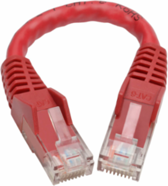 Cat6 Gigabit Snagless Molded Ethernet Cable 6 Inch Red, 1 Gbps, 550 MHz