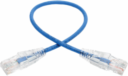 Cat6 Gigabit Snagless Slim UTP Ethernet Cable, 1 ft., 28 AWG, Blue