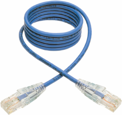 Cat6 Gigabit Snagless Slim Ethernet Cable 4 ft, 28 AWG, UTP, Blue