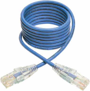 Cat6 Gigabit Slim UTP Ethernet Cable 5 ft, 28 AWG, Snagless, Blue