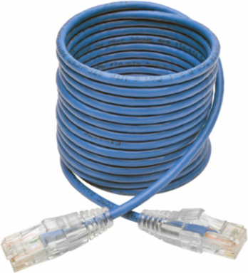 Cat6 Gigabit Snagless Molded Slim Ethernet Cable, 6 ft, Blue, 28 AWG