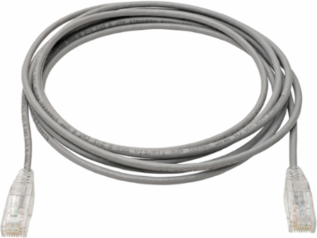 Cat6 Slim Ethernet Cable 10 ft, UTP, 1 Gbps, Gray, Snagless RJ45 Connectors