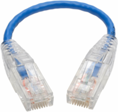 Cat6 6 Inch Gigabit Snagless Slim Ethernet Cable, Blue, 28 AWG, UTP