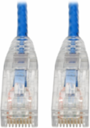 Cat6 6 Inch Gigabit Snagless Slim Ethernet Cable, Blue, 28 AWG, UTP
