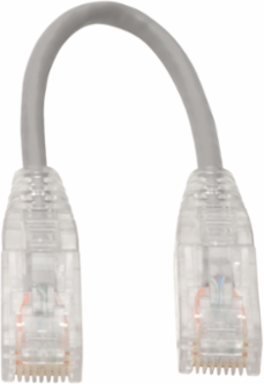 Cat6 UTP Slim Ethernet Cable 8 Inch 1 Gbps Snagless, Gray
