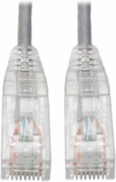 Cat6 UTP Slim Ethernet Cable 8 Inch 1 Gbps Snagless, Gray