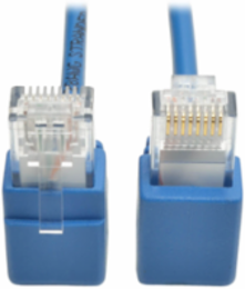 Right Angle Cat6 Gigabit Ethernet Cable, 1 ft., 28 AWG, Blue