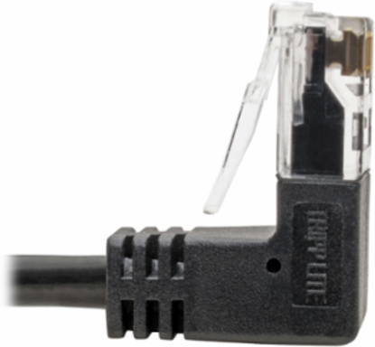 Right Angle Cat6 UTP Slim Ethernet Cable, 2 ft, 1 Gbps, Black