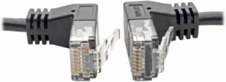 Right Angle Cat6 UTP Slim Ethernet Cable, 2 ft, 1 Gbps, Black