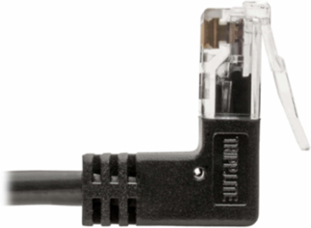 Right Angle Cat6 UTP Slim Ethernet Cable, 2 ft, 1 Gbps, Black