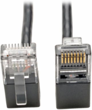 Right Angle Cat6 UTP Slim Ethernet Cable, 2 ft, 1 Gbps, Black