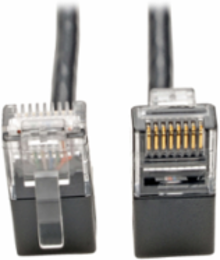 Right Angle Cat6 UTP Slim Ethernet Cable, 2 ft, 1 Gbps, Black