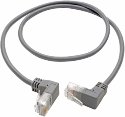 Right Angle Cat6 Snagless Molded Ethernet Cable 2 Ft, UTP, 1 Gbps