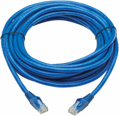 Cat6 UTP Ethernet Cable, 20 ft., PoE, Snagless, Blue, 1 Gbps