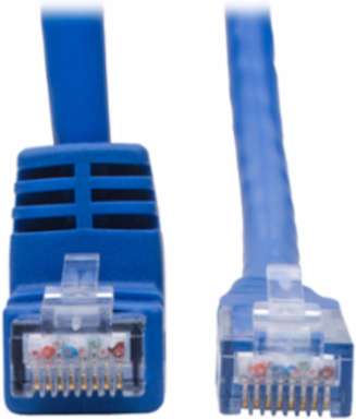 Down-Angle Cat6 UTP Ethernet Cable, 1 ft, 1 Gbps, Blue