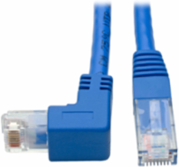 Down-Angle Cat6 UTP Ethernet Cable, 1 ft, 1 Gbps, Blue