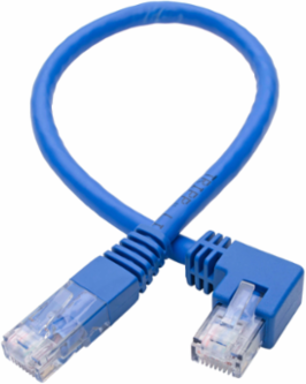 Cat6 Left-Angle Ethernet Cable 1 ft. 1 Gbps UTP Blue