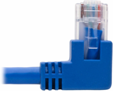 Right-Angle Cat6 Gigabit Ethernet Cable 1 ft, Blue, 1Gbps UTP