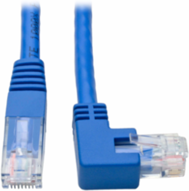 Right-Angle Cat6 Gigabit Ethernet Cable 1 ft, Blue, 1Gbps UTP
