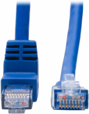 Up-Angle Cat6 UTP Ethernet Cable, RJ45 M to RJ45 M, 1 ft., Blue, 1 Gbps