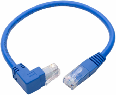 Up-Angle Cat6 UTP Ethernet Cable, RJ45 M to RJ45 M, 1 ft., Blue, 1 Gbps