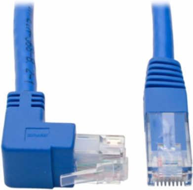 Up-Angle Cat6 UTP Ethernet Cable, RJ45 M to RJ45 M, 1 ft., Blue, 1 Gbps