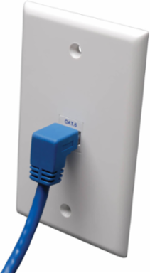Cat6 Gigabit UTP Ethernet Cable, 3 Foot, Right Angle Down M to RJ45 M, Blue