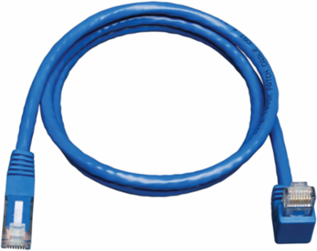 Cat6 Gigabit UTP Ethernet Cable, 3 Foot, Right Angle Down M to RJ45 M, Blue