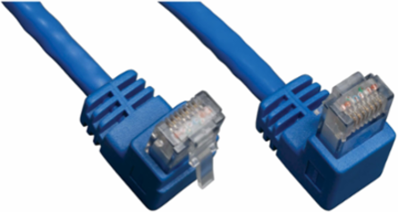 Cat6 Gigabit UTP Ethernet Cable, 3 Foot, Right Angle Down M to RJ45 M, Blue