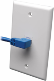 Left-Angle Cat6 Gigabit Ethernet Cable, Blue, 3 ft, UTP